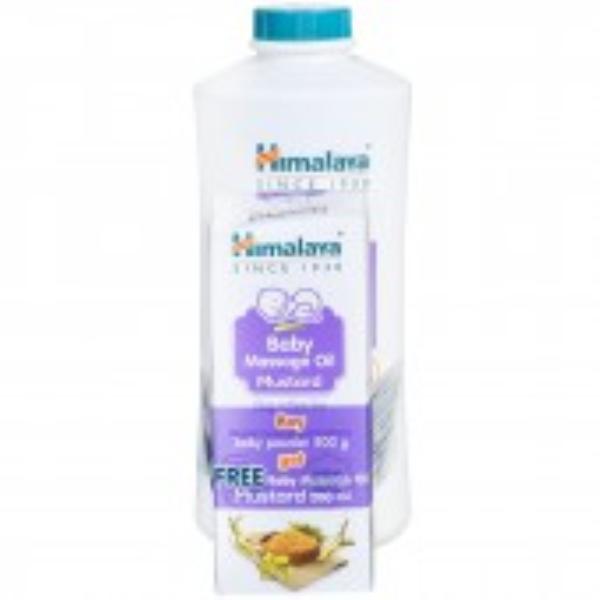 Himalaya Baby Powder 400 gm (Free Himalaya Baby Massage Oil Mustard 200 ml) 1's - Baby Skin Care