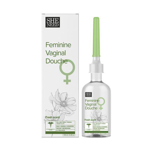 Netmeds | SheNeed Feminine Vaginal Douche-Fresh Scent- With Ph-3.5. Daily Vaginal Cleansing And Protection From UTI, Fungus & Yeast 133 ml