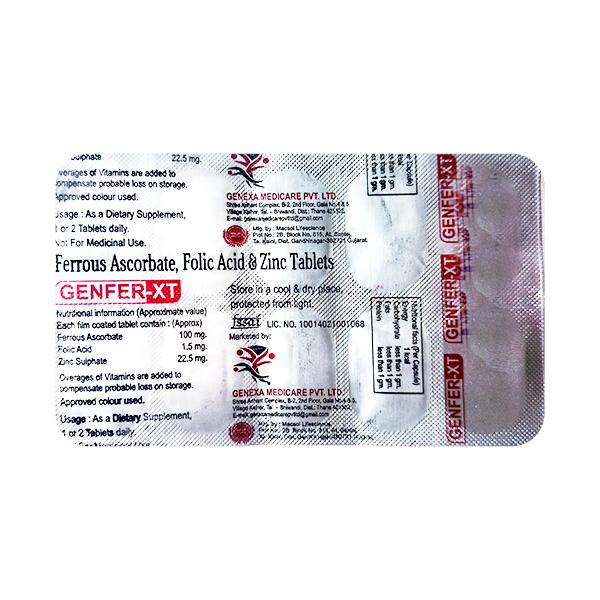 GENFER XT Tablet 10's - Iron Supplement/Anaemia-Vma