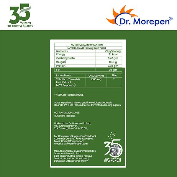 Dr. Morepen Gokshura 1000 mg Tablet 60's - Speciality Medicines