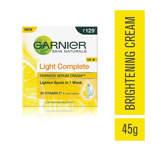 Garnier Skin Naturals Light Complete Fairness Serum Cream UV 45 gm + Moisturising Serum-in-Lotion 125 ml - Face Serum