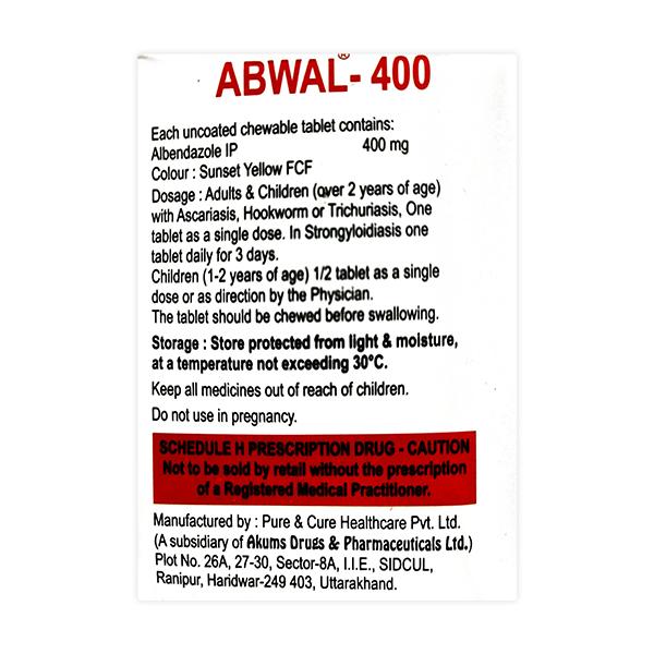 Abwal Tablet 1'S - Parasitic Worms-Ant