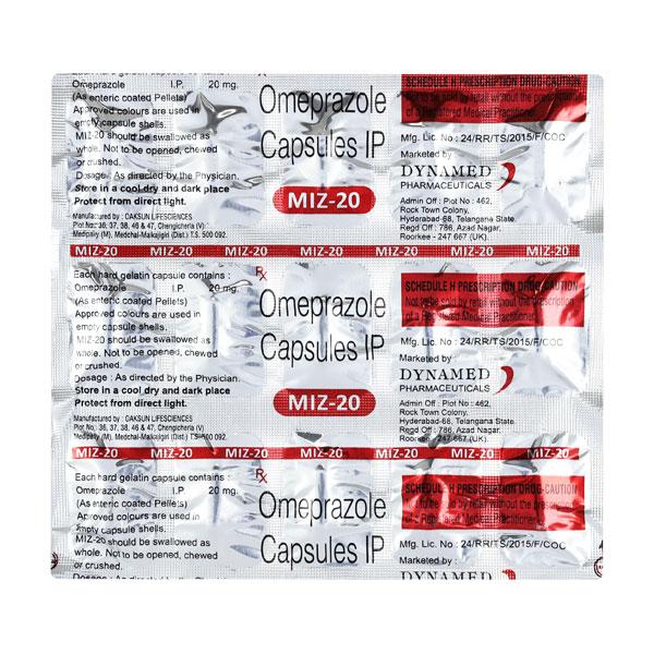MIZ 20 Capsule 15's - Ulcer/Reflux/Flatulence-Aaa