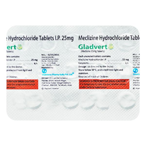 GLADVERT Tablet 15's - Vertigo-Ant