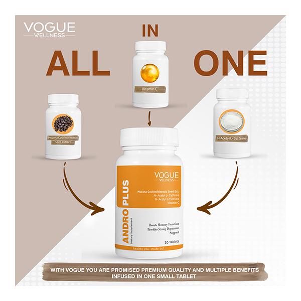 Vogue Wellness Andro Plus Tablet (Pack of 2 x 30's) - Speciality Medicines