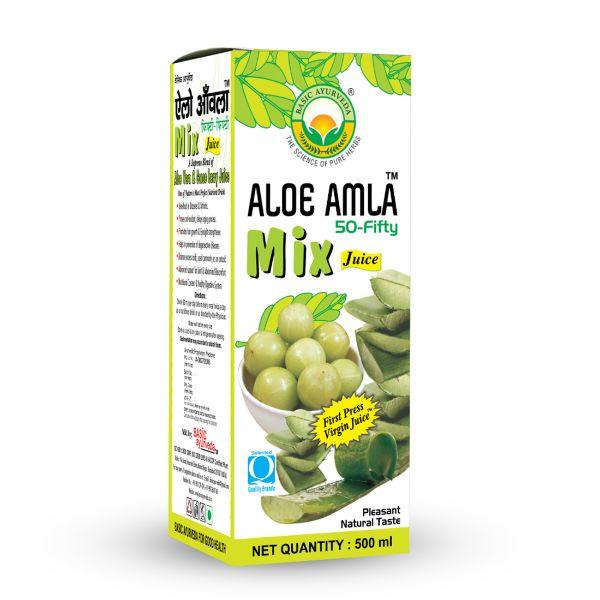 Basic Ayurveda Aloe Amla 50-Fifty Mix Juice 500 ml - Ayurvedic Juices
