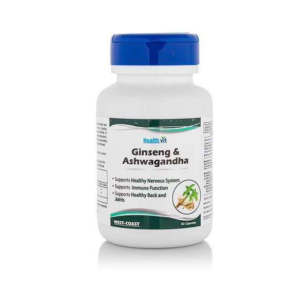 Netmeds | HealthVit Ginseng with Ashwagandha Capsules 60's