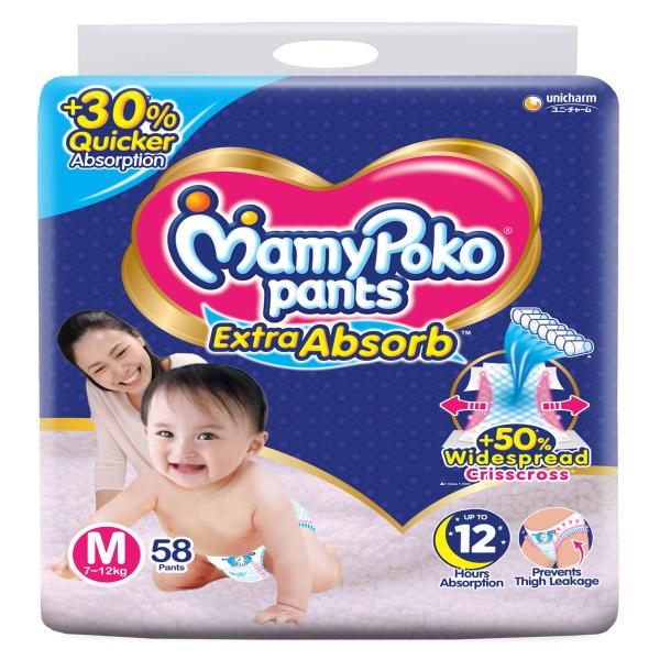 Netmeds | MamyPoko Pants Extra Absorb Diapers (M) 58's