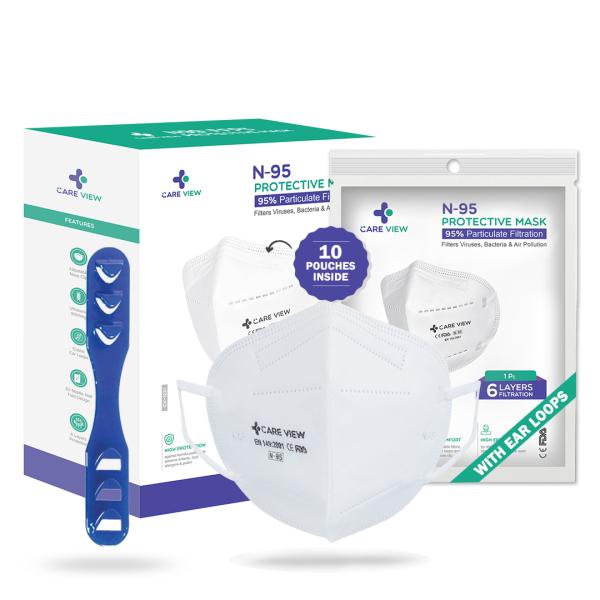 Netmeds | Care View N95 FFP2 Protective Face Mask - Ear Loop 10's