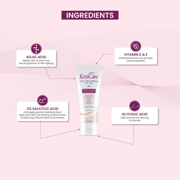 Kozicare Acne + Skin Lightening Face Wash 100 ml - Face Washes