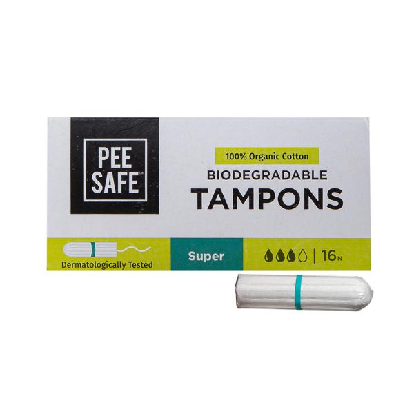 Netmeds | Pee Safe Organic Cotton Tampons (Super) 16's