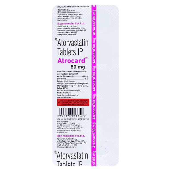 ATROCARD 80 Tablet 10's - High Cholesterol-Dys