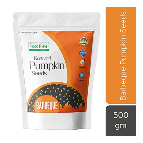 The Food Folks Roasted Pumpkin Seeds - Barbeque 500 gm - Nutritional Bars