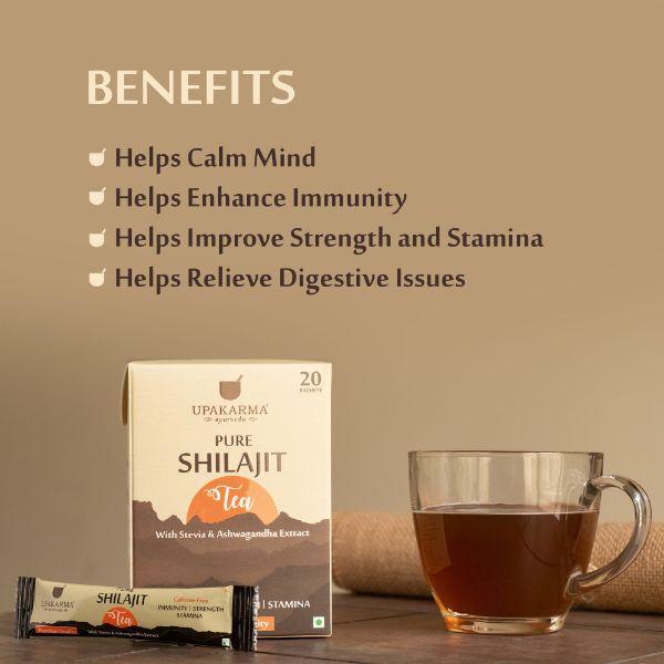 Upakarma Ayurveda Pure Shilajit Tea Sachet (Pack of 20 x 1000 mg) - Teas