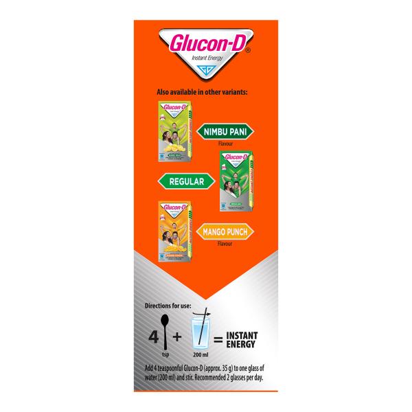 Glucon-D Instant Energy Powder - Tangy Orange (Refill) 450 gm - Energy Drinks