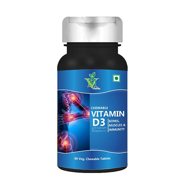 Mint Veda Vitamin D3 Chewable Veg Tablet 60's - Multi-Vitamins