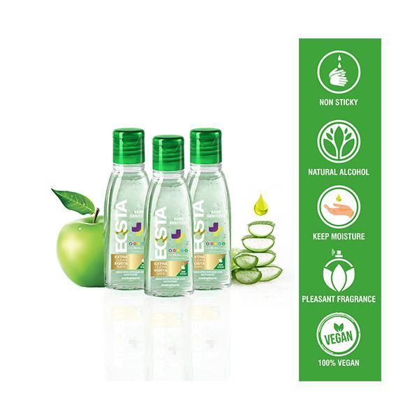 Eqsta Hand Sanitizer - Green Apple with Aleovera 50 ml - Hand Sanitizer
