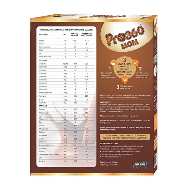 Pro360 MOM Pro Nutritional Protein Powder - Swiss Chocolate Flavour 400 g - Nutritional Supplements