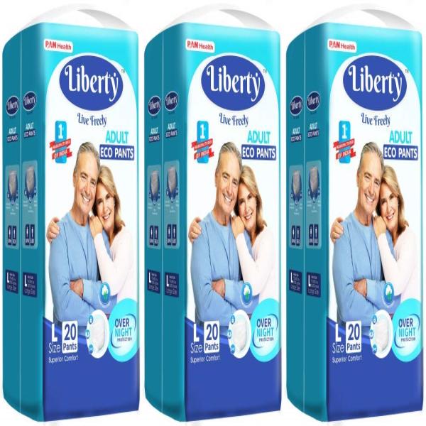 Netmeds | Liberty Eco Adult Diaper Pants (L) (Pack of 3 x 20's)