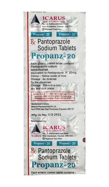 Propanz 20mg Tablet 10'S - Ulcer/Reflux/Flatulence-Aaa