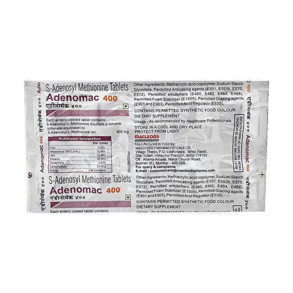 Adenomac 400mg Tablet 10'S - Liver Disease