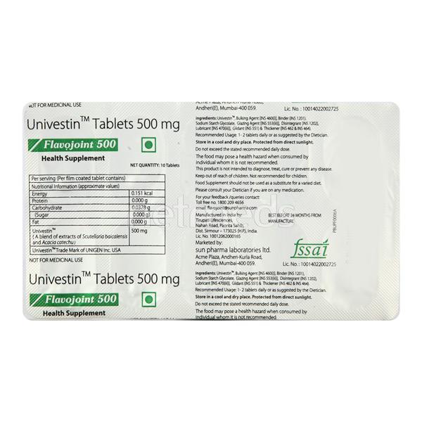Flavojoint 500mg Tablet 10'S - Supplements-Sup
