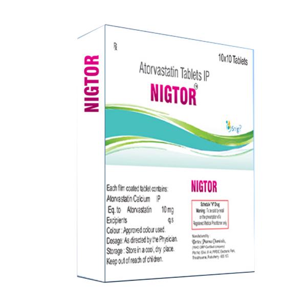 NIGTOR 10mg Tablet 10's - High Cholesterol-Dys