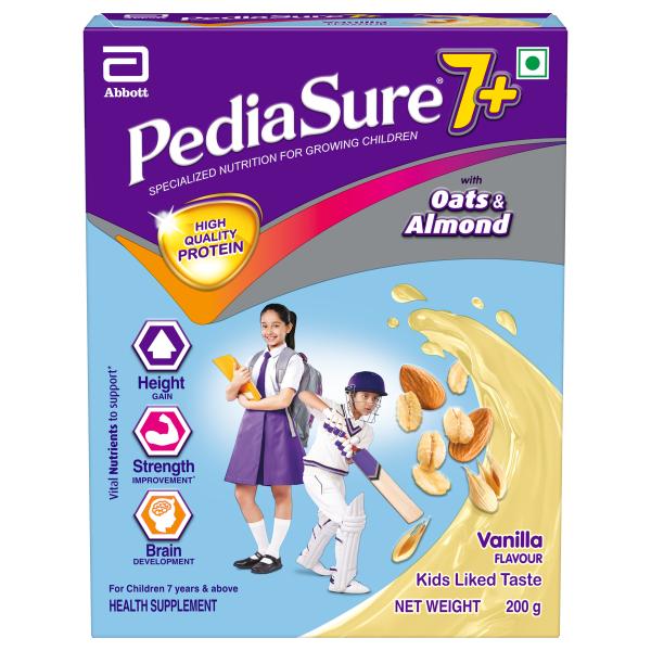 Pediasure 7Plus Health Drink Powder - Vanilla Flavour 200 gm (Refill Pack) - Kids Nutrition