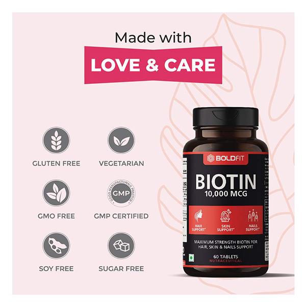 Boldfit Biotin 10000 mcg Tablet 60's - Hair & Skin