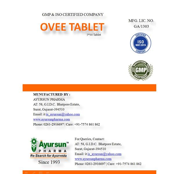 Ayursun Ovee Tablet (Pack of 5 x 30's) - Sexual Healthcare