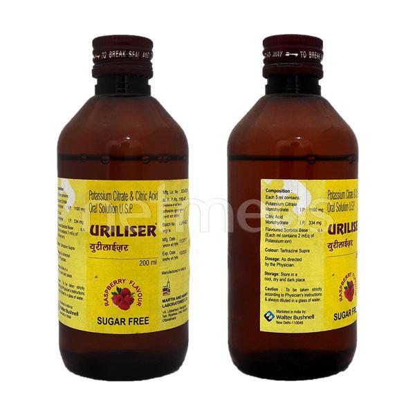 Uriliser Sugar Free Raspberry Flavour Oral Solution 200ml - Kidney Disease/Stones-Oth