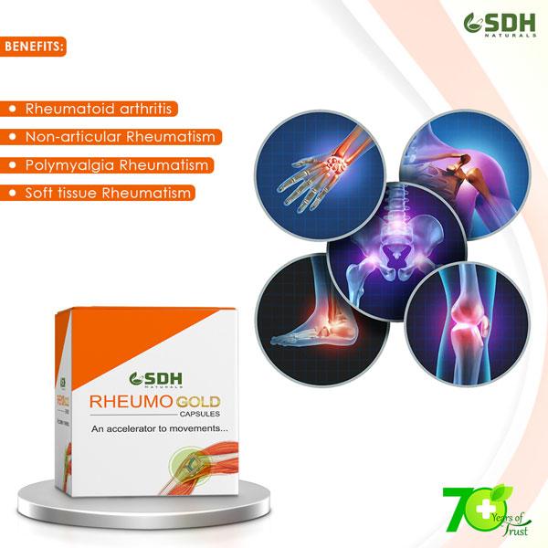 Shree Dhanwantri Herbals Rheumo Gold Capsule (Pack of 5 x 10's) - Speciality Medicines