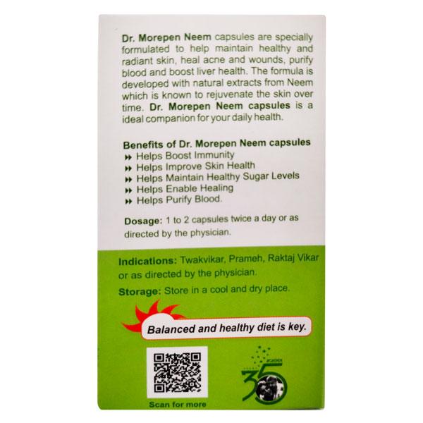 Dr. Morepen Neem Extract Capsule 60's - Hair & Skin
