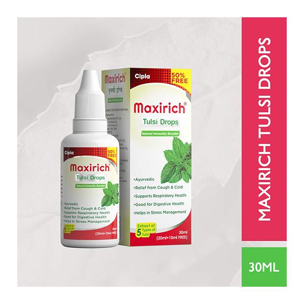 Maxirich Tulsi Drops 30 ml - Cough Syrup