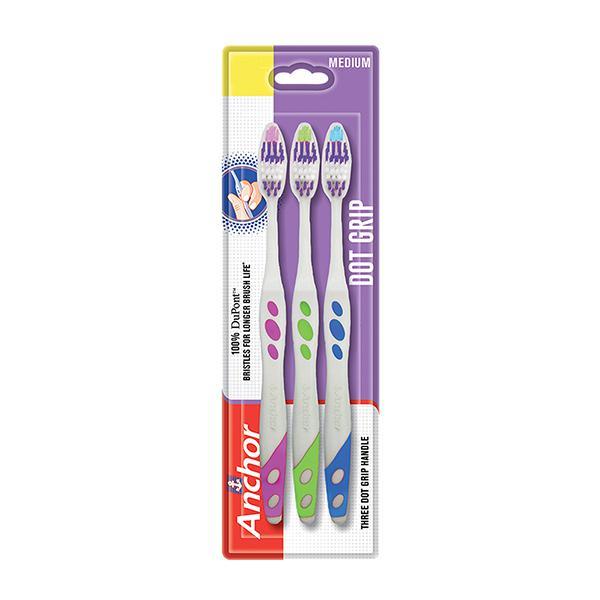 Netmeds | Anchor Dot Grip Toothbrush (Pack of 3)