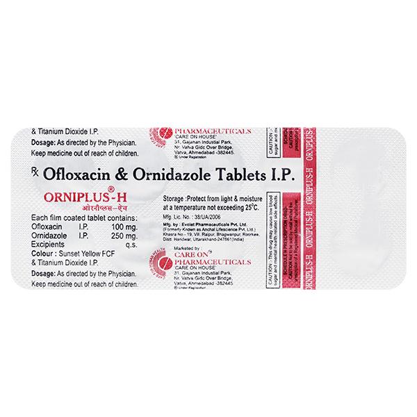 ORNIPLUS H Tablet 10's - Bacterial Infections-Qui