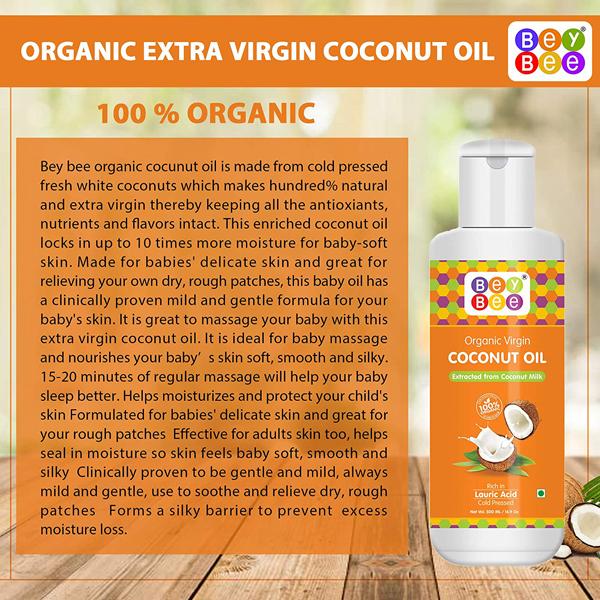 BeyBee Organic Virgin Coconut Oil 500 ml - Creams, Lotions & Oils