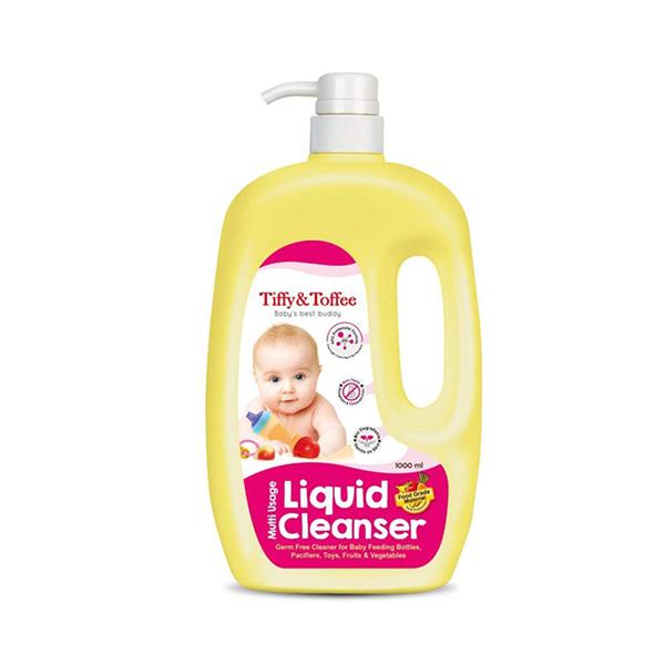 Tiffy & Toffee Multi Usage Baby Liquid Cleanser 1 Litre + Non-Alcoholic Hand Sanitizer - Tulsi 100 ml - Baby Skin Care