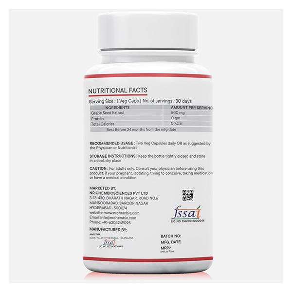 Neurapid Grape Seed Extract Veg Capsule 60's - Herbal Dietary Supplement