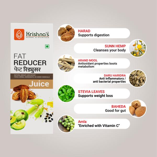 Krishna's Herbal & Ayurveda Fat Reducer Juice 1000 ml - Ayurvedic Juices