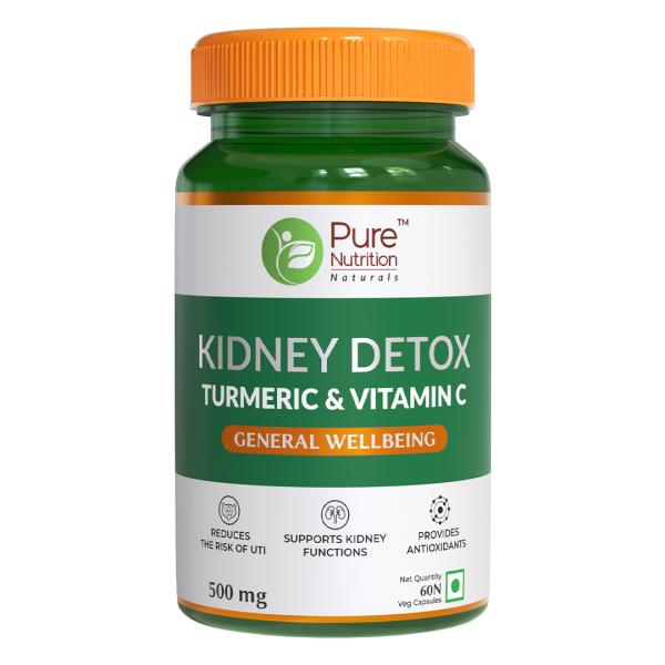 Pure Nutrition Kidney Detox Turmeric & Vitamin C 500 mg Veg Capsule 60's - Vital Health