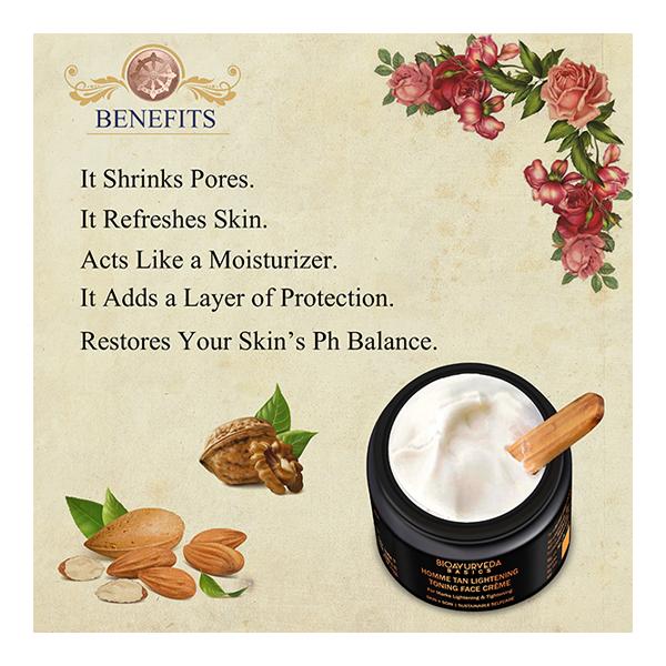 Bioayurveda Basics Homme Tan Lightening Toning Face Creme 120 gm - Face Creams
