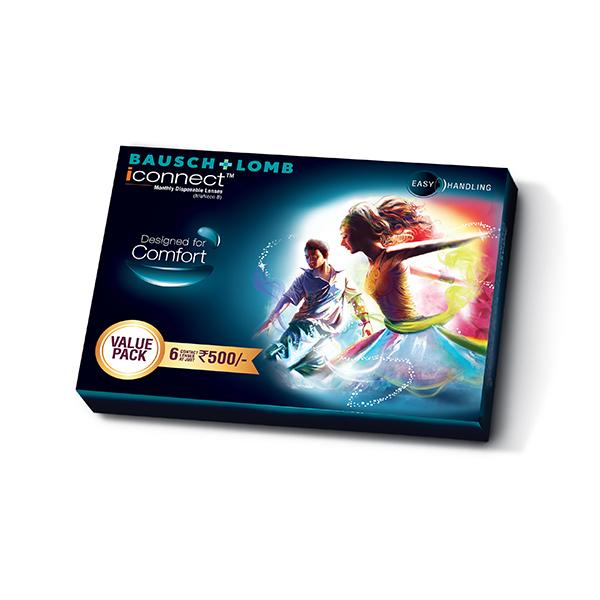 Bausch & Lomb iConnect Monthly Contact Lens - 6 Lens/Box (-5.0) - Eyecare Lenses
