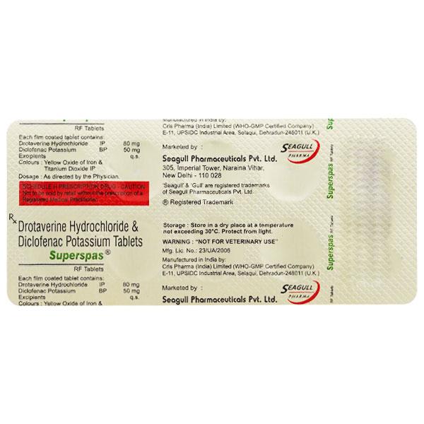 SUPERSPAS RF Tablet 10's - Muscle Spasm-Ant