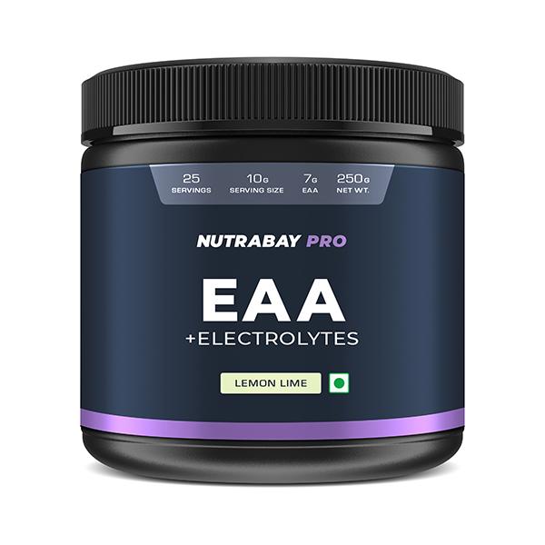 Netmeds | Nutrabay Pro EAA + Electrolytes - Lemon Lime 250 gm