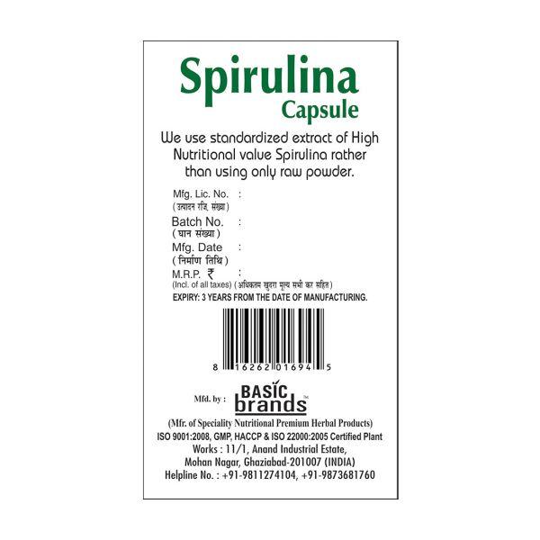 Basic Ayurveda Spirulina Capsule 30's - Pure Herbs