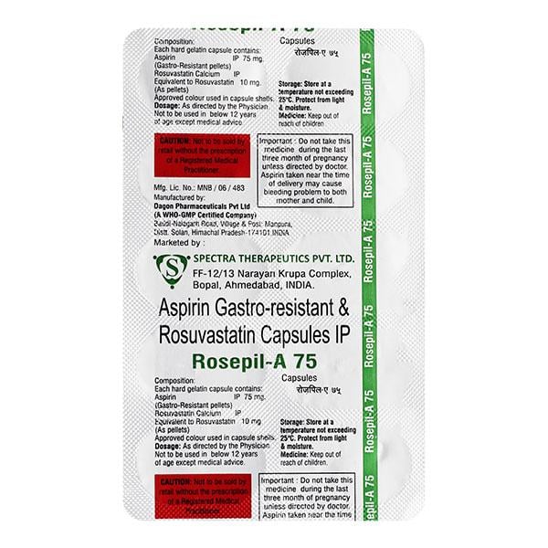 ROSEPIL A 10/75 Capsule 10's - Blood Clot-Ant