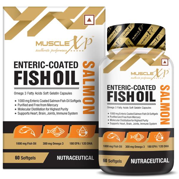 Netmeds | MuscleXP Salmon Enteric Coated Fish Oil Softgel 60's
