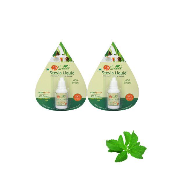 Netmeds | So Sweet 100% Natural 0% Calories Sweetener Stevia Liquid (Pack of 2) 800 Drops 40 ml