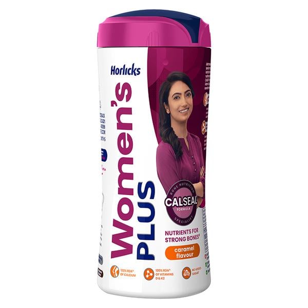 Women's Plus Horlicks No Added Sugar Powder - Caramel Flavour 400 gm (Pet Jar) - Daily Health Drinks